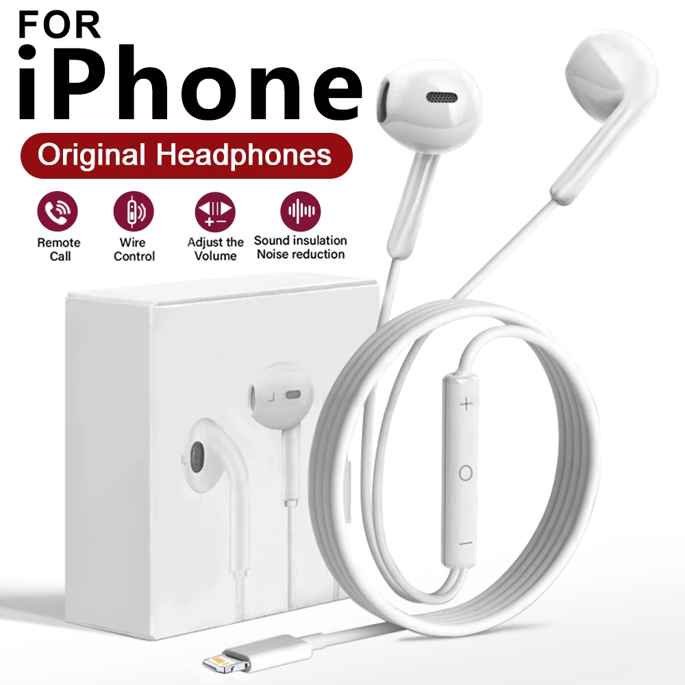🎧Original In-Ear Wired Earphones For Apple iPad iPhone 17 11 12 13 14 15 16 Pro Max TypeC Headphones Laptops Tablet 3.5mm Earbuds