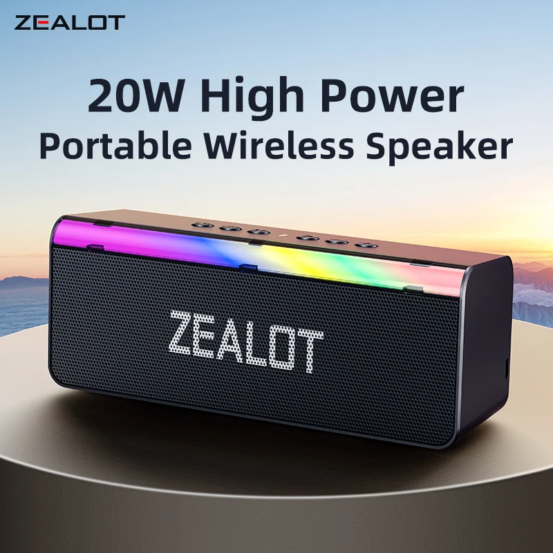 zealot-S72 Motion+ Bluetooth Speaker with Audio 20W Hi Res Subwoofer IPX6 Waterproof 3000MAh Portable Speaker